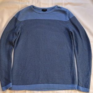 Talbot’s Crew Neck Striped Sweater With Zip Shoulder SZ MP